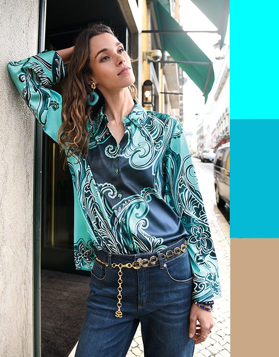 Blauw combineren - Look met Aquamarijn