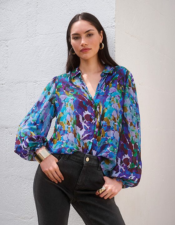Feestelijke outfits voor kerst, oud & nieuw: look met blouse