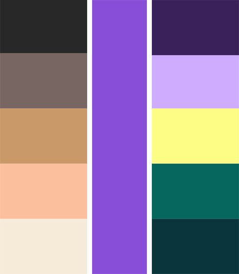 Paars combineren - Raster voor Lavendel
